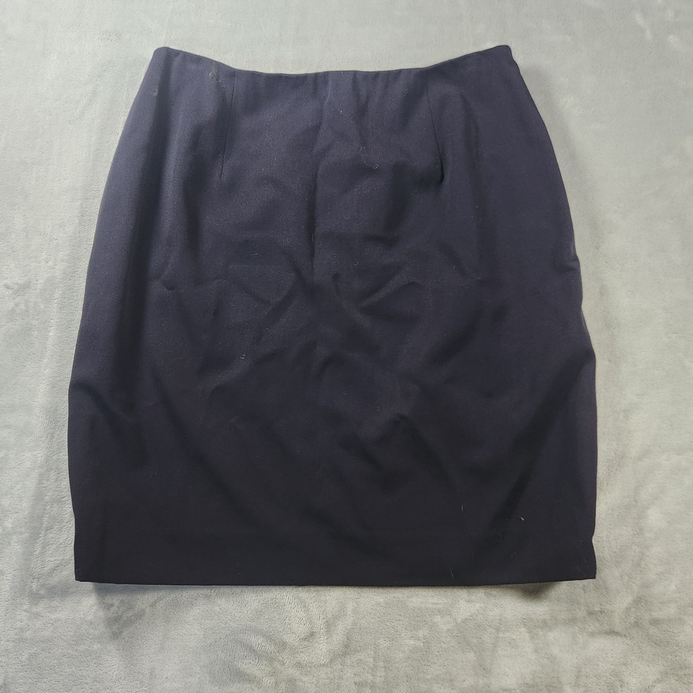 Ralph Lauren Women's Pencil Skirt Size 12 Navy Blue Side Zip Lined Classic‎